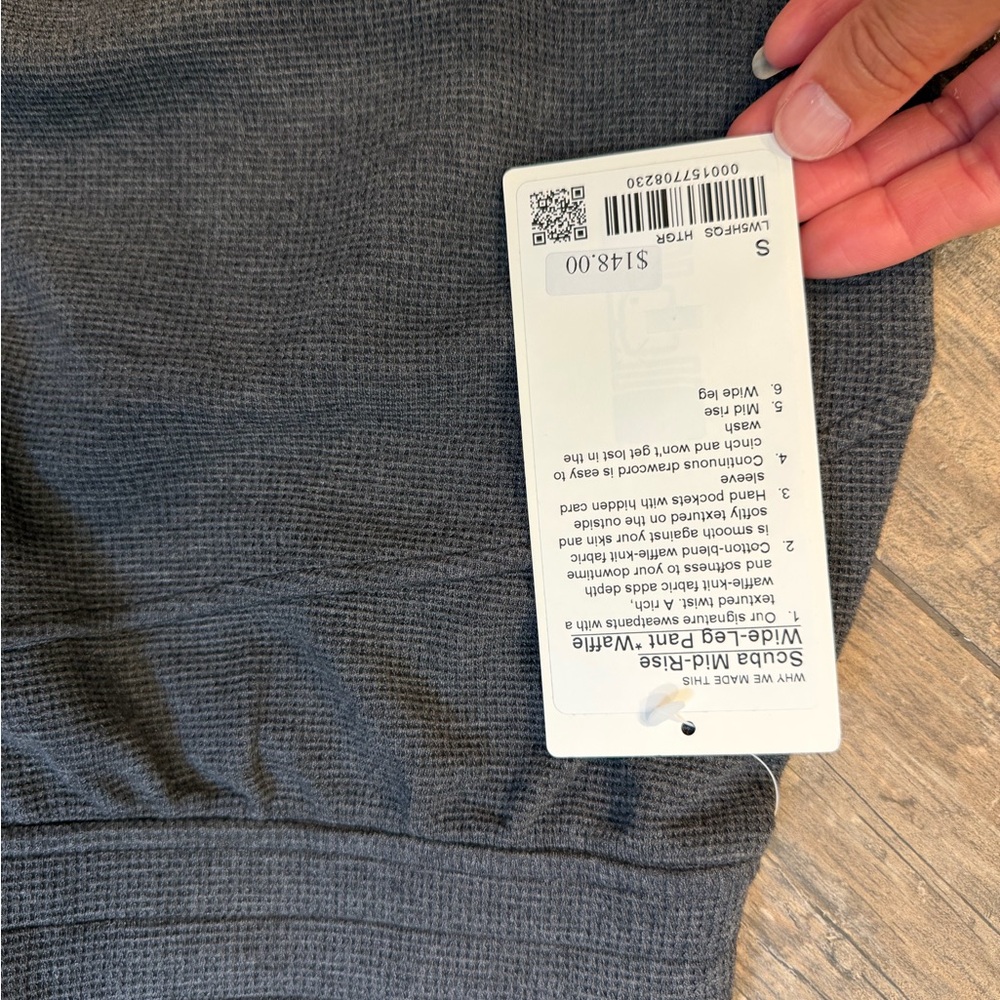 Lululemon Scuba mid-rise wide-leg pant waffle - Heather grey - Picture 5 of 6